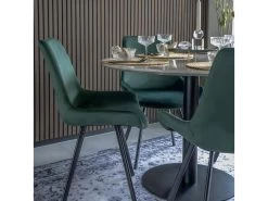 Bolzano - Table à Manger Ronde Effet Marbre ø110cm - Couleur - Blanc -Magasin de meubles de restaurant table a manger 13297797