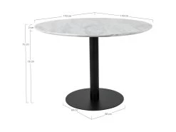 Bolzano - Table à Manger Ronde Effet Marbre ø110cm - Couleur - Blanc -Magasin de meubles de restaurant table a manger 13297799