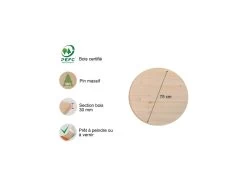 Plateau Rond En Pin 75 Cm Épaisseur 3 Cm 8 Plateau Rond En Pin 75 Cm Épaisseur 3 Cm -Magasin de meubles de restaurant table a manger 13353783