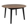 Marseille - Table à Manger Ronde En Bois Ø140cm - Couleur - Bois Foncé / Noir