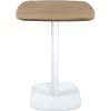 Table Bistrot Design Plateau Carré Pied Fixe SILA (Blanc & Chêne) 2 Table Bistrot Design Plateau Carré Pied Fixe SILA (Blanc & Chêne) -Magasin de meubles de restaurant table a manger 13435823