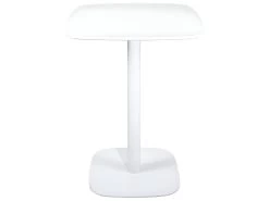 Table Bistrot Design Plateau Carré Pied Fixe SILA (Blanc)