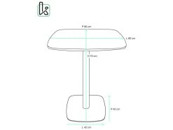 Table Bistrot Design Plateau Carré Pied Fixe SILA (Blanc) -Magasin de meubles de restaurant table a manger 13435837