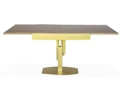 Table Design Carrée Extensible 180cm Mealane Pied Central Or Et Bois Sonoma 6 Table Design Carrée Extensible 180cm Mealane Pied Central Or Et Bois Sonoma -Magasin de meubles de restaurant table a manger 13698065