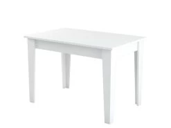 Table De Cuisine, 100% Aggloméré Plaqué Mélamine, Couleur Blanche 110x75x72