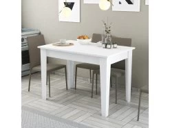 Table De Cuisine, 100% Aggloméré Plaqué Mélamine, Couleur Blanche 110x75x72 11 Table De Cuisine, 100% Aggloméré Plaqué Mélamine, Couleur Blanche 110x75x72 -Magasin de meubles de restaurant table a manger 14280101