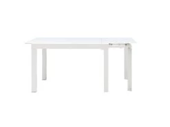 Table à Manger Extensible 4 à 14 Couverts En Verre Trempé Et Métal - Blanc - CHELDY -Magasin de meubles de restaurant table a manger 14290803