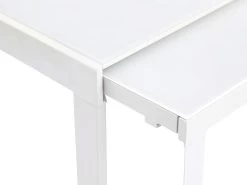 Table à Manger Extensible 4 à 14 Couverts En Verre Trempé Et Métal - Blanc - CHELDY -Magasin de meubles de restaurant table a manger 14290811