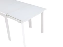 Table à Manger Extensible 4 à 14 Couverts En Verre Trempé Et Métal - Blanc - CHELDY -Magasin de meubles de restaurant table a manger 14290817