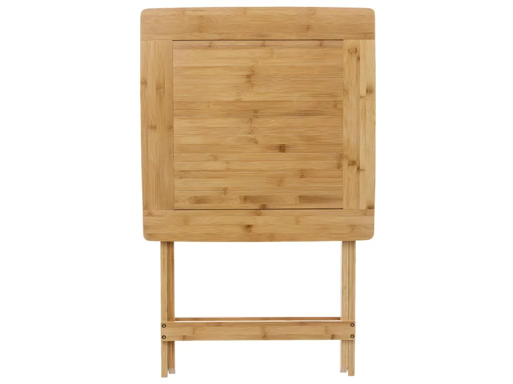 Table Pliante 2 Places En Bambou 60 X 60 Cm 4 Table Pliante 2 Places En Bambou 60 X 60 Cm – Image 2