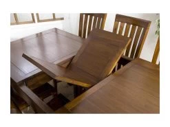 EDEN - Table à Manger Rectangulaire Marron Rallonge 160/200cm Bois Mindi -Magasin de meubles de restaurant table a manger 14657049