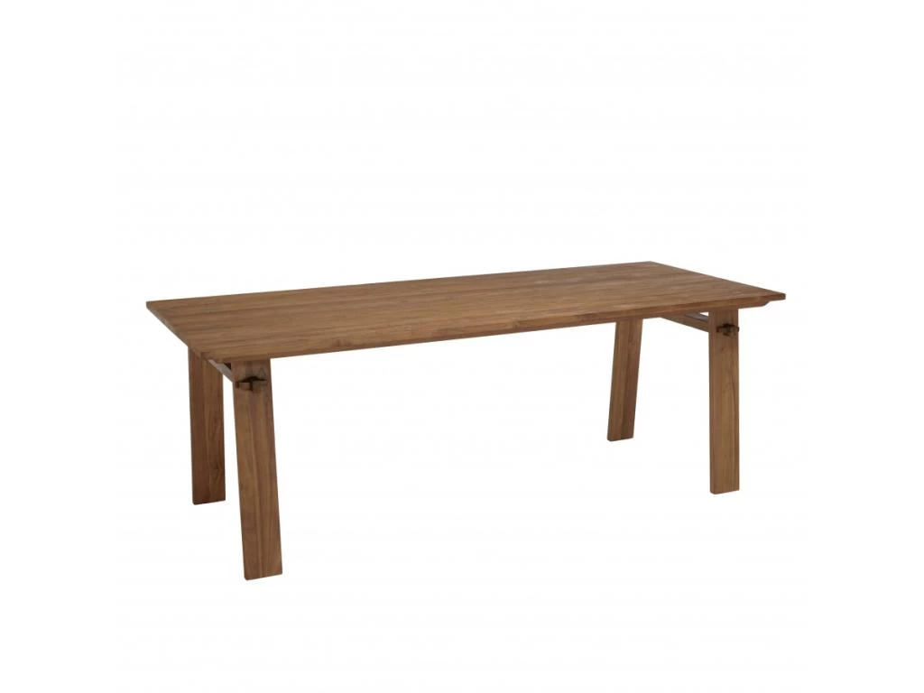 ALIDA - Table à Manger Rectangulaire 220x90cm En Bois De Teck Recyclé 4 ALIDA - Table à Manger Rectangulaire 220x90cm En Bois De Teck Recyclé – Image 2