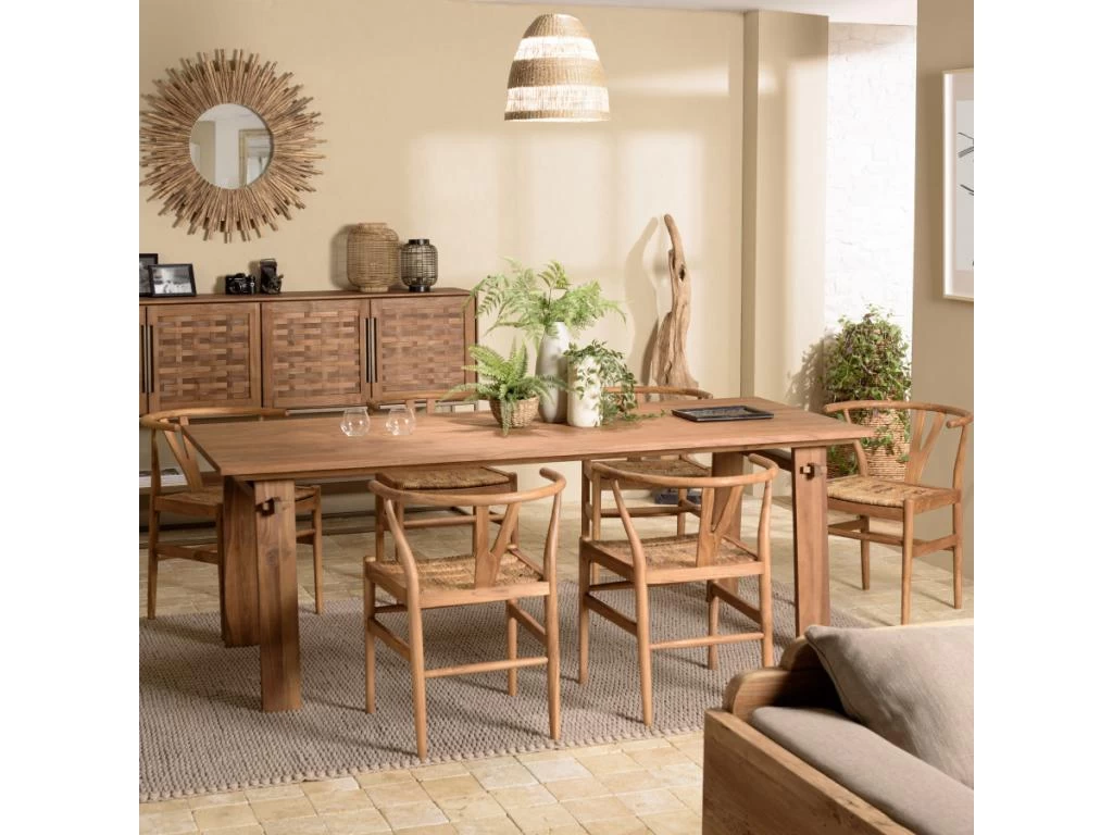 ALIDA - Table à Manger Rectangulaire 220x90cm En Bois De Teck Recyclé 7 ALIDA - Table à Manger Rectangulaire 220x90cm En Bois De Teck Recyclé – Image 5