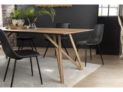 MADISON - Table à Manger Rectangulaire 220x100cm Bois Teck Recyclé Pieds Croisés Teck -Magasin de meubles de restaurant table a manger 14657079