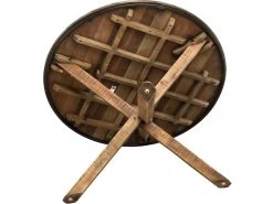 ALIDA - Table à Manger Ronde Marron 130x130cm Pieds Croisés Teck Recyclé Acacia Mahogany Recyclé -Magasin de meubles de restaurant table a manger 14657159