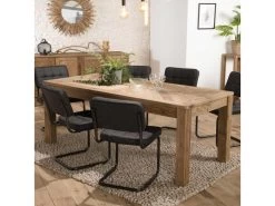 ANDRIAN - Table à Manger Rectangulaire Marron 200x90cm Bois Pin Recyclé 10 ANDRIAN - Table à Manger Rectangulaire Marron 200x90cm Bois Pin Recyclé -Magasin de meubles de restaurant table a manger 14694605