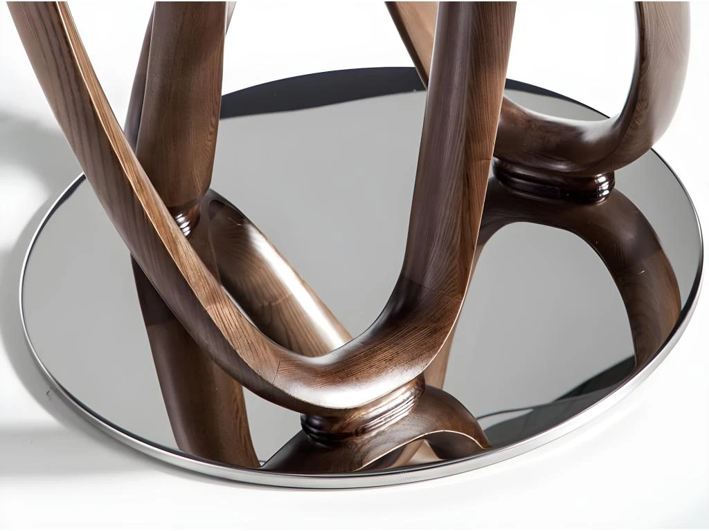 Table à Manger En Verre Trempé Noyer 1021 ANGEL CERDA 9 Table à Manger En Verre Trempé Noyer 1021 ANGEL CERDA – Image 7