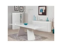 Table De Repas Extensible "Calypsa" 200-260cm Blanc -Magasin de meubles de restaurant table a manger 15164557