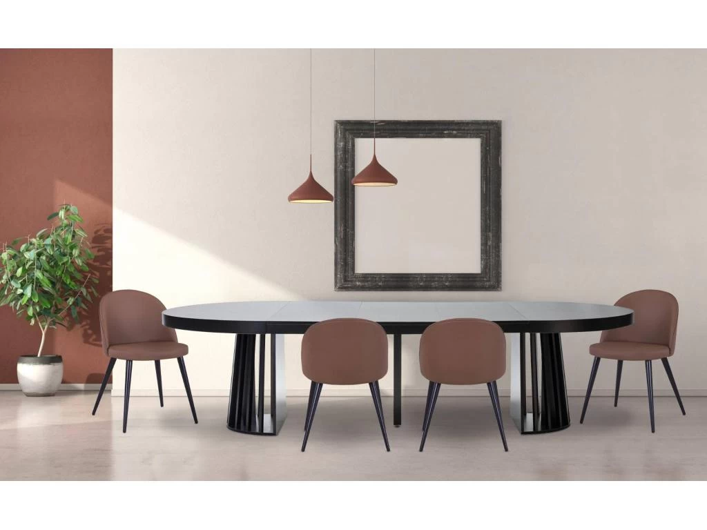 Table Ovale Extensible Eliza Noir 6 Table Ovale Extensible Eliza Noir – Image 4