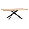 Table à Manger En Bois "Laby" 200cm Naturel & Noir -Magasin de meubles de restaurant table a manger 15186991
