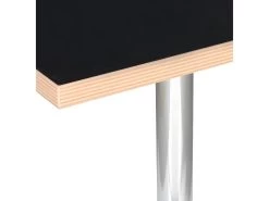 Table De Repas Déco "Horacio" 74cm Argent & Noir -Magasin de meubles de restaurant table a manger 15187109