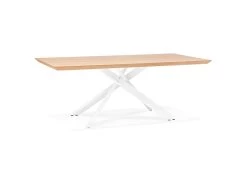 Table à Manger Bois "Laby" 200cm Naturel & Blanc