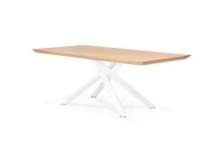 Table à Manger Bois "Laby" 200cm Naturel & Blanc -Magasin de meubles de restaurant table a manger 15187999
