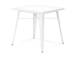 Table De Repas Vintage "Calaco" 76cm Blanc -Magasin de meubles de restaurant table a manger 15450381