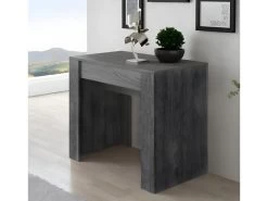 Table Console Extensible Avec Rallonges,jusqu'a 140 Cm, Couleur Grise. 8 Table Console Extensible Avec Rallonges,jusqu'a 140 Cm, Couleur Grise. -Magasin de meubles de restaurant table a manger 15792931