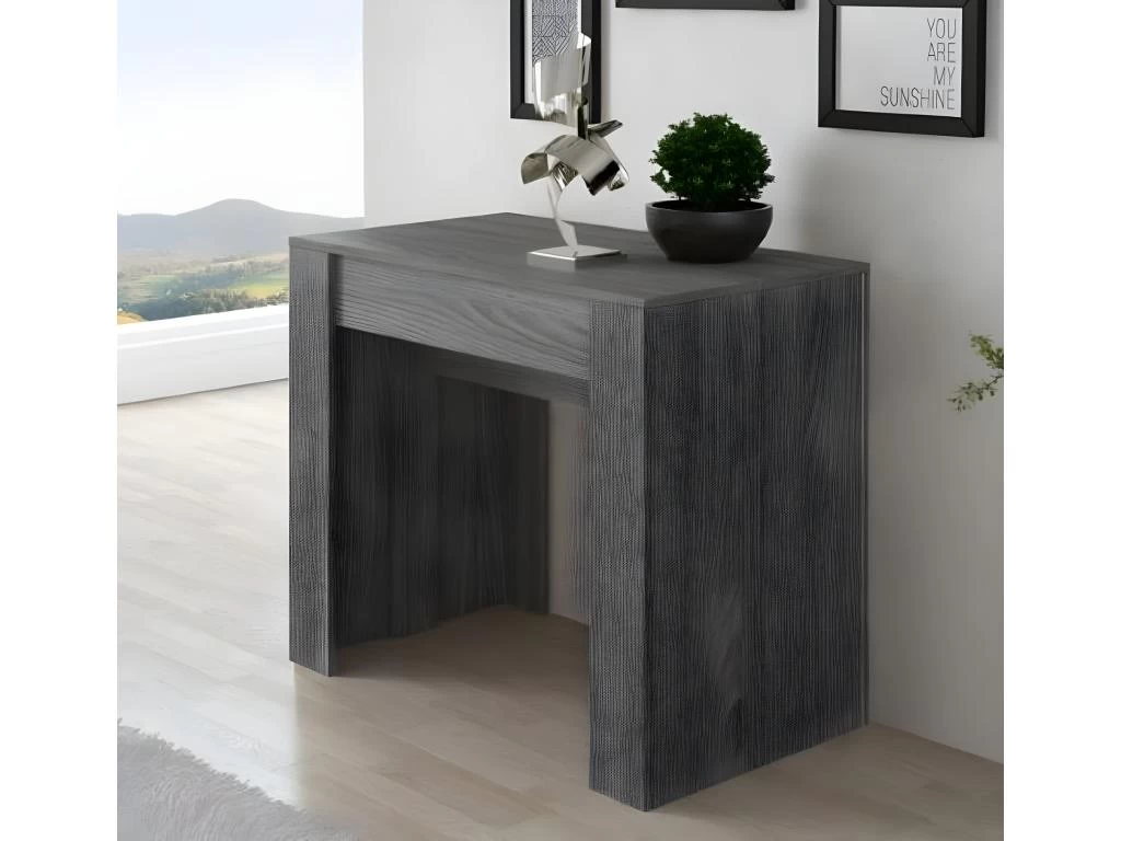Table Console Extensible Avec Rallonges,jusqu'a 140 Cm, Couleur Grise. 5 Table Console Extensible Avec Rallonges,jusqu'a 140 Cm, Couleur Grise. â Image 3