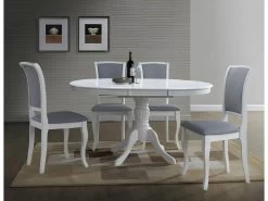 Table à Manger Ovale 106-141 X 106 X 76 Cm - Blanc -Magasin de meubles de restaurant table a manger 17562933