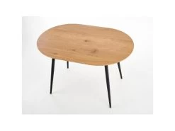 Table à Manger Extensible 120-160 X 80 X 74 Cm - Chêne Doré/Noir -Magasin de meubles de restaurant table a manger 17563009