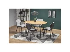 Table à Manger Extensible 120-160 X 80 X 74 Cm - Chêne Doré/Noir -Magasin de meubles de restaurant table a manger 17563017