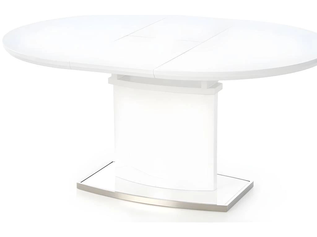 Table à Manger Extensible 120-160 Cm X 120 Cm X 76 Cm - Blanc 4 Table à Manger Extensible 120-160 Cm X 120 Cm X 76 Cm - Blanc – Image 2