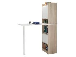 Table Comptoir De Cuisine + Meubles Rangement Blanc/Chêne - LUFAY 13 Table Comptoir De Cuisine + Meubles Rangement Blanc/Chêne - LUFAY -Magasin de meubles de restaurant table a manger 17630997