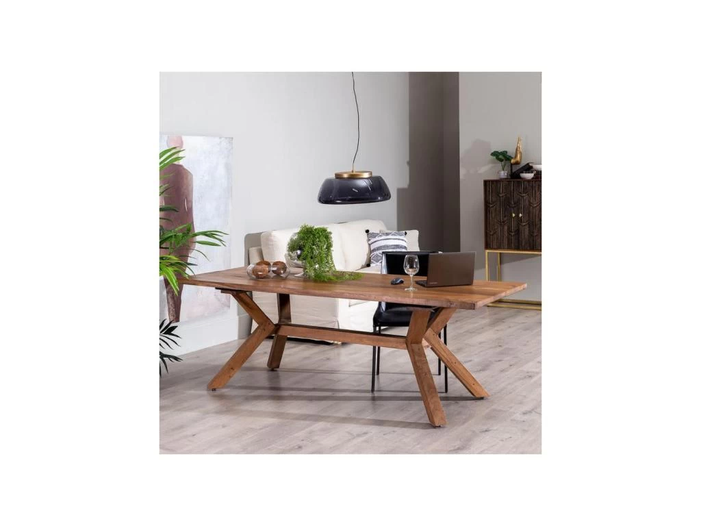 Table De Repas Rectangulaire Bois Massif - LAVANDIA 4 Table De Repas Rectangulaire Bois Massif - LAVANDIA – Image 2