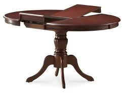 Table à Manger Ovale 106-141 X 106 X 76 Cm - Noyer Foncé -Magasin de meubles de restaurant table a manger 17870097