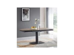 Table De Repas à Allonges Céramique/Métal Chêne Clair - RAYONG
