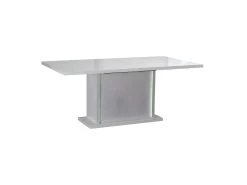 Table De Repas à Allonge Laqué Blanc à LEDs - MARKS