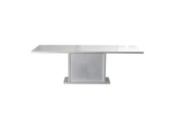 Table De Repas à Allonge Laqué Blanc à LEDs - MARKS -Magasin de meubles de restaurant table a manger 17998871