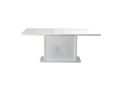 Table De Repas à Allonge Laqué Blanc à LEDs - MARKS -Magasin de meubles de restaurant table a manger 17998875
