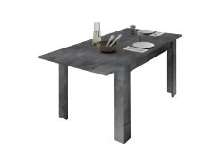 Table De Repas à Allonge Béton Ciré Foncé - LUBIO 10 Table De Repas à Allonge Béton Ciré Foncé - LUBIO -Magasin de meubles de restaurant table a manger 17998931