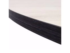 Table à Manger Ronde Fixe, 90x90x77cm, Capacité Jusqu'à 4 Personnes, Couleur Chêne Et Noir, Pieds Métalliques Couleur Noir Laqué Mat -Magasin de meubles de restaurant table a manger 18005503