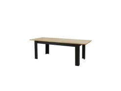 Table De Repas Avec Allonge 180/230 Cm Chêne Naturel/Noir - ARTEMIS 10 Table De Repas Avec Allonge 180/230 Cm Chêne Naturel/Noir - ARTEMIS -Magasin de meubles de restaurant table a manger 18103867