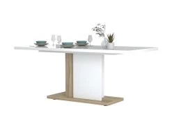 Table De Repas Avec Allonges Blanc Laqué/Chêne Doré 180*90 Cm - STAIN 8 Table De Repas Avec Allonges Blanc Laqué/Chêne Doré 180*90 Cm - STAIN -Magasin de meubles de restaurant table a manger 18316755