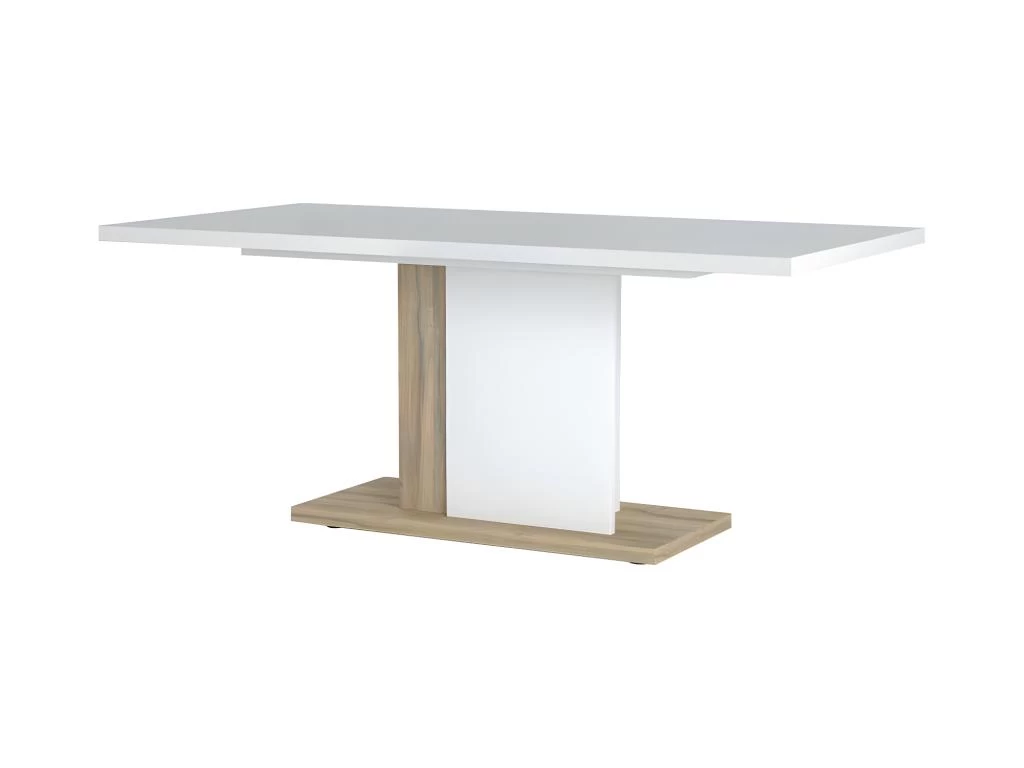 Table De Repas Avec Allonges Blanc Laqué/Chêne Doré 180*90 Cm - STAIN 6 Table De Repas Avec Allonges Blanc Laqué/Chêne Doré 180*90 Cm - STAIN – Image 4