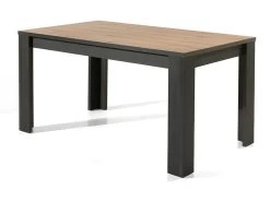Table à Manger 160 Cm Coloris Noir Et Bois Wiva - Naturel Clair