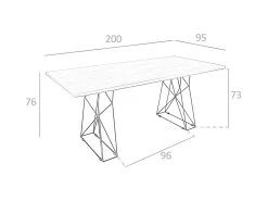 Table à Manger Rectangle Et Acier Noir 1107 ANGEL CERDA 20 Table à Manger Rectangle Et Acier Noir 1107 ANGEL CERDA -Magasin de meubles de restaurant table a manger 18422775