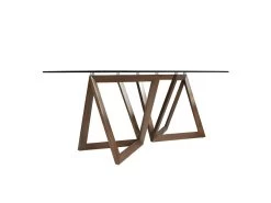 Table à Manger En Verre Et Noyer 1102 ANGEL CERDA -Magasin de meubles de restaurant table a manger 18423089