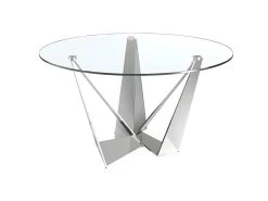 Table à Manger En Verre Et Acier Chromé 1042 ANGEL CERDA